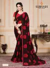 Black Subhash Saree Heavy Georgette Designer Printed Work Elegant Regular Wear Saree 81318