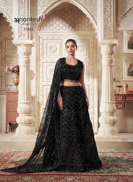 Blossom Black Colour Women In Black By Anantesh Party Wear Lehenga Choli Orders In India 15002