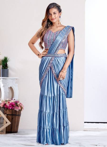 Blue Amoha Exclusive Wholesale Designer Sarees 1015911 E