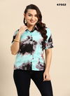 Blue And Brown Colour kali By Mahotsav Embroidered Rayon Wester Top Wholesale Shop In Surat 47502