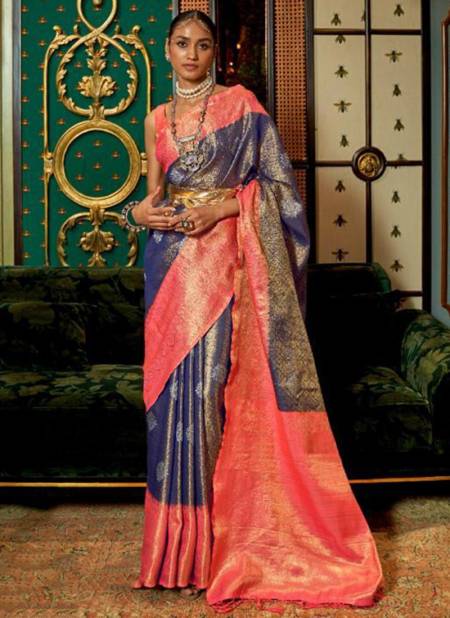 Blue And Gajari Colour Kanishka Silk Wedding Wear Wholesale Silk Sarees Catalog 289002.jpg