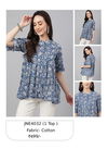 Blue And Gray Janasya Fancy Wear Ladies Top Catalog 4032