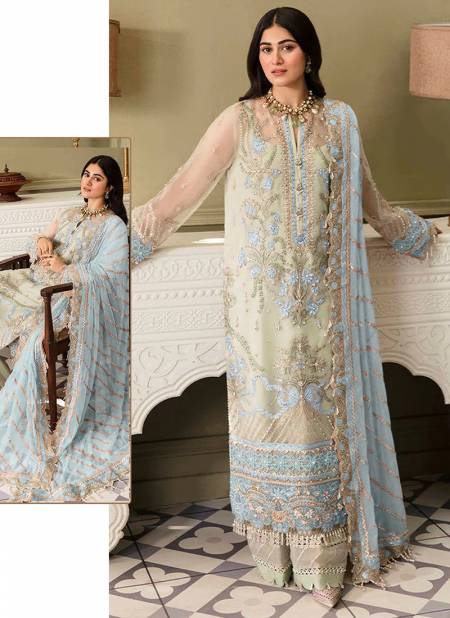 Blue And Green Colour R 559 Colors By Ramsha Pakistani Salwar Suits Catalog 559 D