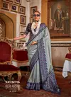 Blue And Grey Colour Puja Patola By Kreshva Sigma Silk Saree Wholesalers In Delhi K-039