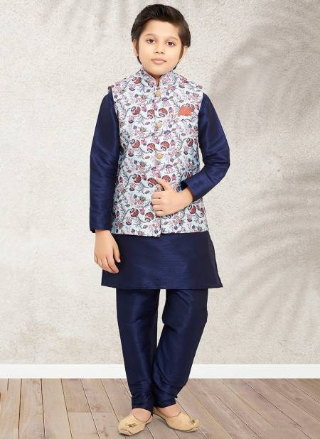 Blue And Off White Colour Ethnic Wear Wholesale Boys Wear Catalog 211