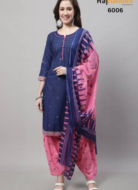 Blue And Pink Colour Mastani 1 By Rajnandini Readymade Salwar Suit Catalog 6006