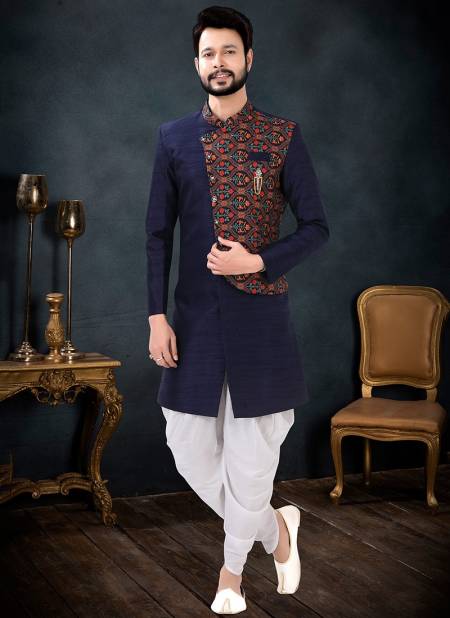Blue And White Function Wear Mens Wholesale Indo Western 1712