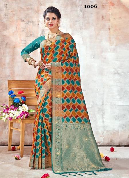 Blue Colour Bhargavi By Sangam Wedding Saree Catalog 1006