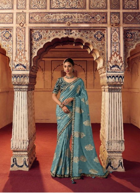 Blue Color Olvia By Sulakshmi Designer Saree Catalog 7811 Catalog