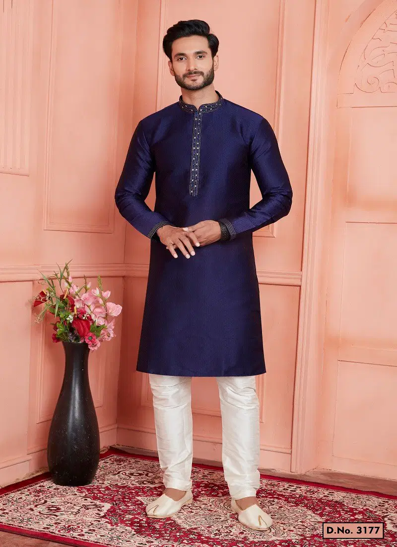 Blue Colour 1658 Function Wear Mens Indo Western Surat Wholesale Online 3177