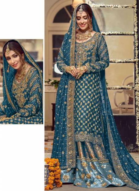 Blue Colour 166 Colours Wedding Wear Wholesale Designer Salwar Suits 166 D
