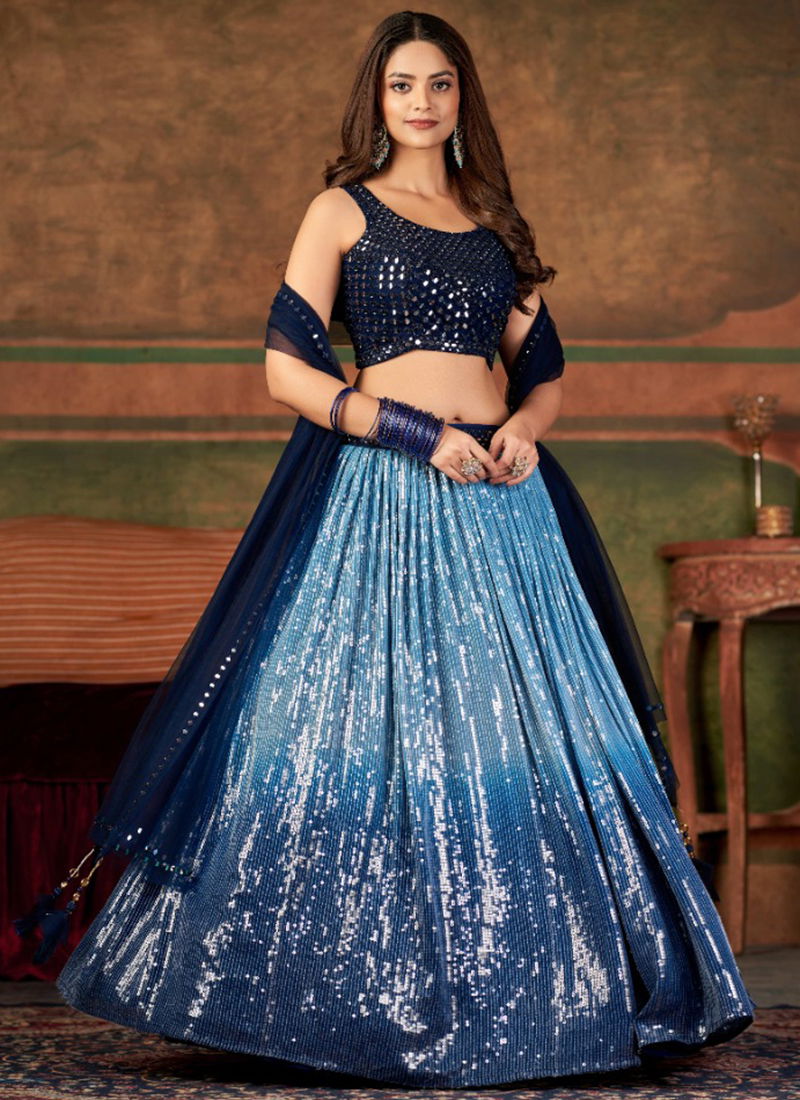 Blue Colour Aakrut Vol 3 Tejasvee Party Wear Wholesale Designer Lehenga Choli Catalog 3001