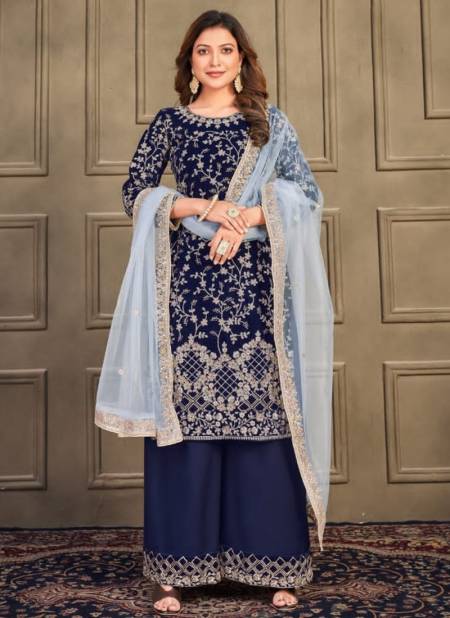 Blue Colour Aanaya Vol 151 Festive Wear Wholesale Plazzo Suits 5103