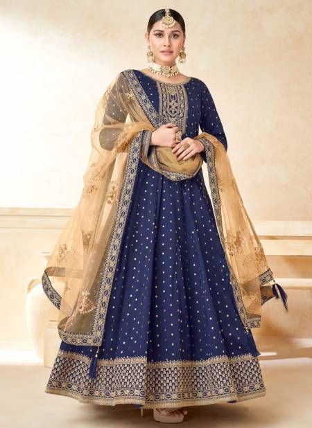Blue Colour Aanaya Vol 152 Twisha Wedding Wear Gown Catalog 5203