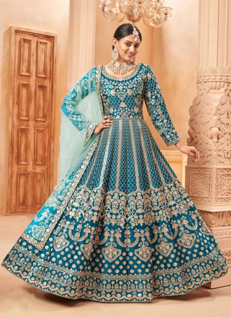 Blue Colour Aanaya Vol 157 By Twisha Gown Catalog 5701