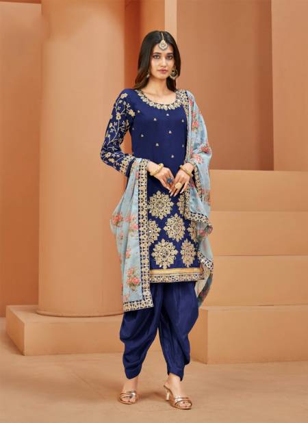 Blue Colour Aanaya Vol 161 By Dani Creation Wedding Wear Salwar Suits Catalog 6103