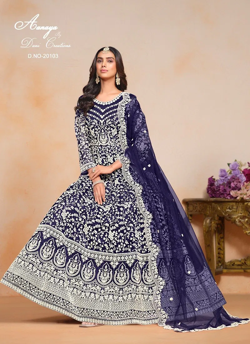 Blue Colour Aanaya Vol 201 By Twisha Net Designer Salwar Suit Suppliers In India 20103