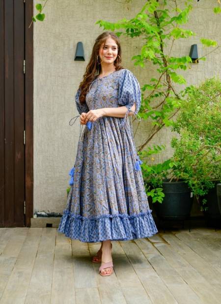 Blue Colour Aayaa Vol 8 Gown Catalog 8004