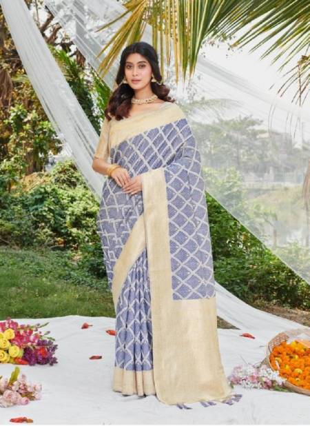 Blue Colour Ahana Cotton By Bunawat Function Wear Saree Wholesale Clothing Distributors In India 10481
