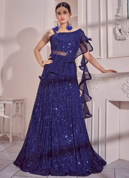 Blue Colour Amoha Designer Wholesale Party Wear Gown G 3400 B