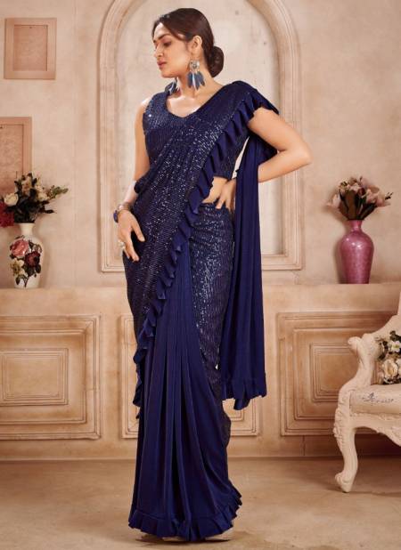 Blue Colour Amoha Designer Wholesale Party Wear Sarees 101852 B