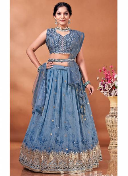 Blue Colour Amoha Exclusive Wholesale Designer Lehenga Choli  C 10606 B
