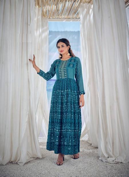 Blue Colour Amoha Kig 1 To 11 Gown Catalog 10