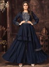 Blue Colour Anjani Art 1001 To 1006 Designer Salwar Suits Catalog 1005