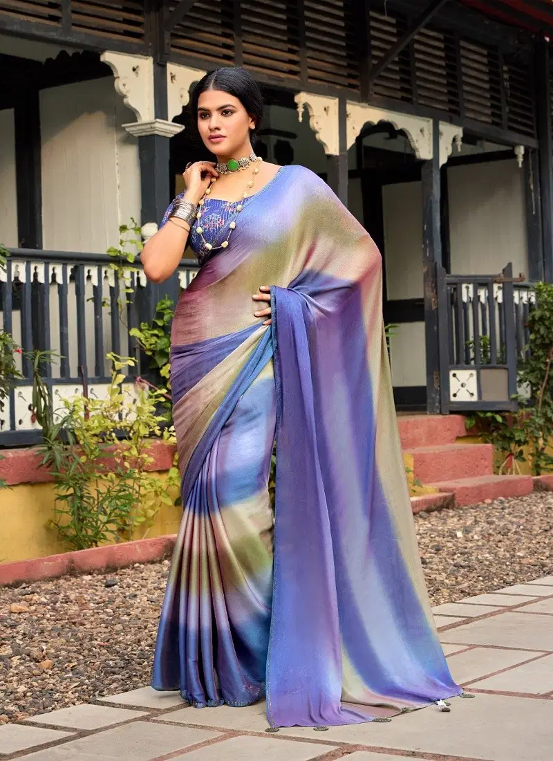 Blue Colour Aruna Vol 4 By Stavan Velvet Chiffon Designer Party Wear Saree Orders In India AN 34