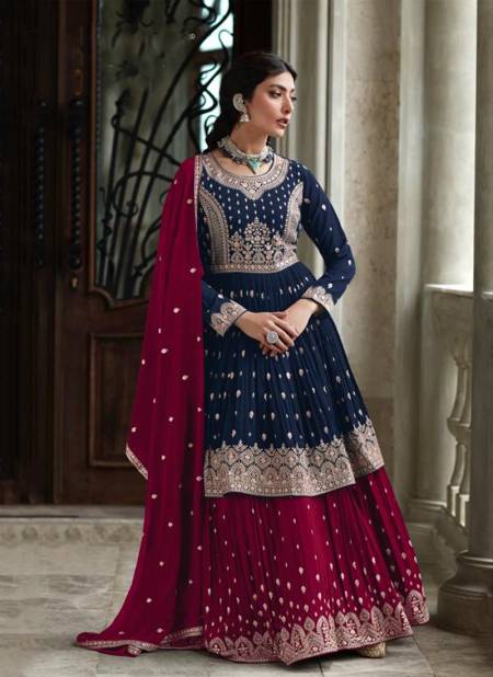 Blue Colour Ashirwad 9430 By Rahi Fashion Wedding Salwar Suits Catalog 9430 D
