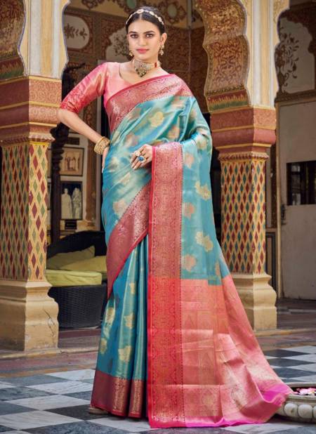 Blue Colour Avyuktha Silk Wedding Wear Wholesale Designer Sarees 65003