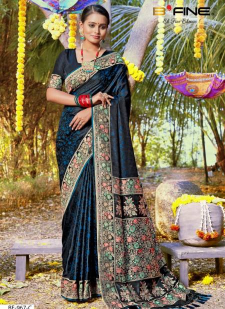 Blue Colour BK 8764 Banarasi Silk Saree Catalog 967 C