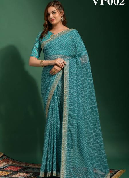 Blue Colour Bandhani By Fashion Berry Designer Saree Catalog 2