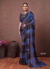 Blue Colour Cutwork By Stavan Daily Wear Saree Orders In India 1008