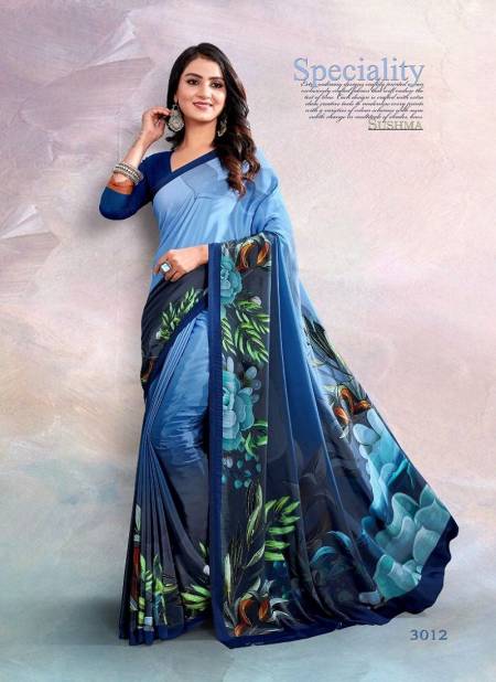 Blue Colour Digital 30 By Sushma Daily Wear Saree Catalog 3012