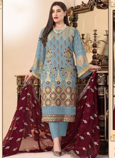 Blue Colour Dinsaa Suit Designer Wholesale Pakistani Salwar Suit  167 B