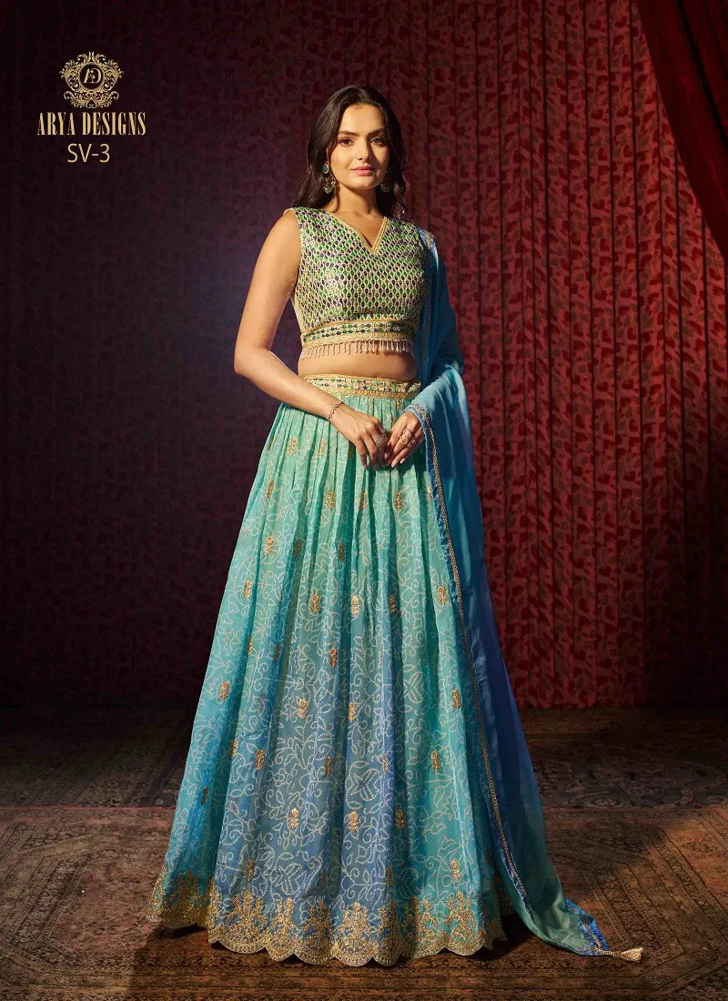 Blue Colour Euphoria Vol 12 By Arya Designs Wedding Wear Lehenga Choli Wholesale Online SV-3