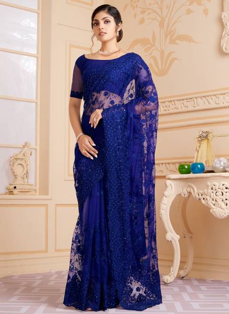 Blue Colour Favourite Party Wear Wholesale Designer Sarees 1691