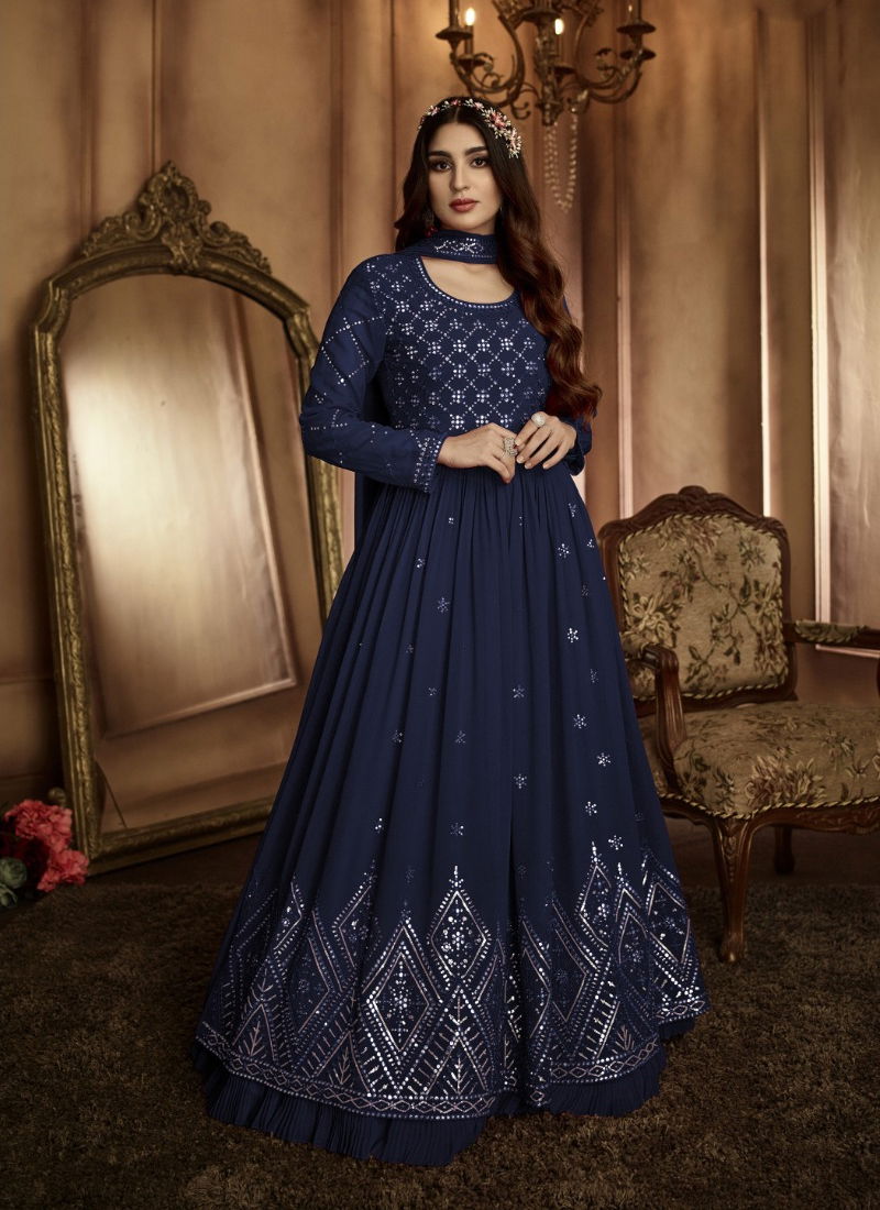 Blue Colour Fiona 51173 By Rahi Fashion Gown Catalog 51173 D