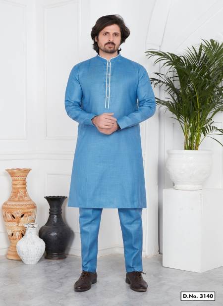 Blue Colour Function Mens Wear Pintux Designer Kurta Pajama Wholesale Price In Surat 3140