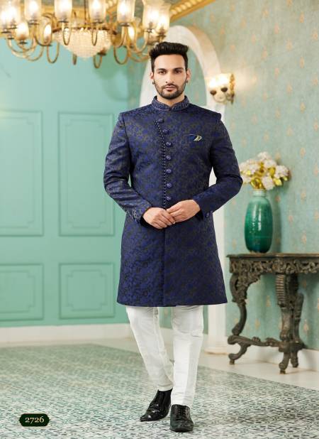 Blue Colour Function Wear Mens Indo Western Wholesale Clothing Distribution In India 2726