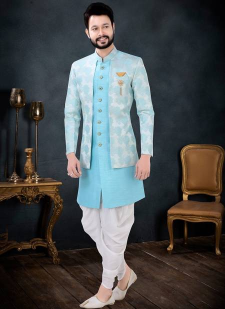 Blue Colour Function Wear Mens Wholesale Indo Western 1700