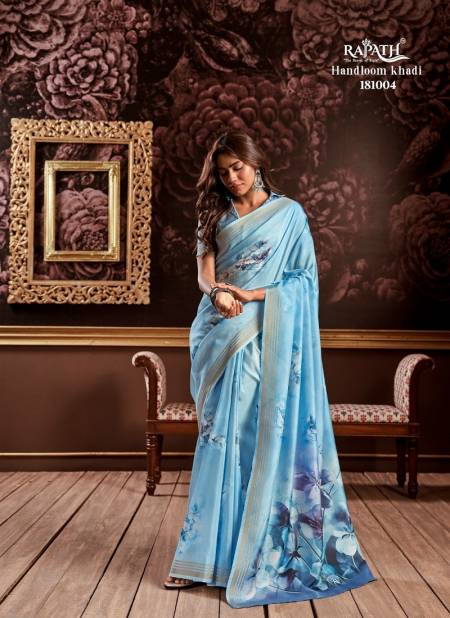 Blue Colour Gangotri By Rajpath Floral Designs Saree Wholesale Shop in Surat 181004