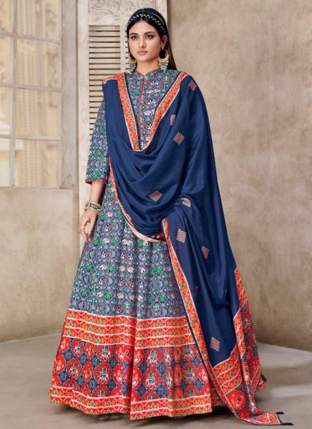 Blue Colour Gulkand Ethnic Wear Wholesale Gown Catalog 2462
