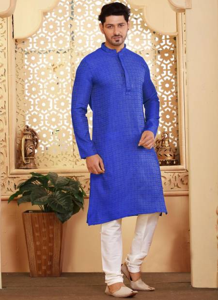 Blue Colour Ibaadat Wholesale Ethnic Wear Mens Kurta Pajama IBT KP 4
