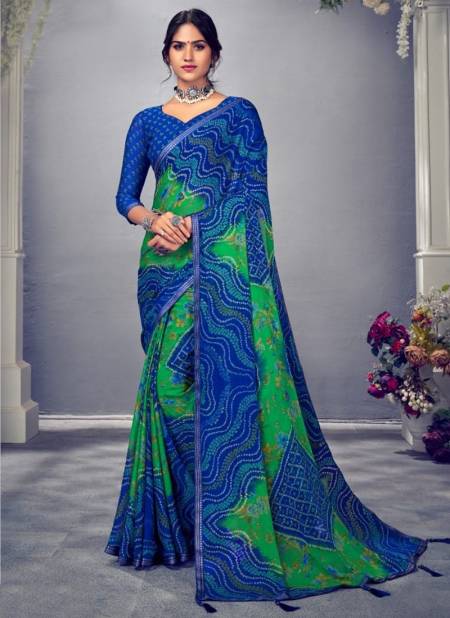 Blue Colour Jalpari Wholesale Daily Wear Saree Catalog 19901 C