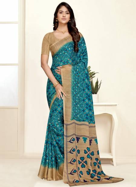 Blue Colour Jhalak Chiffon Vol 1 Fancy Wear Wholesale Printed Sarees Catalog 1005
