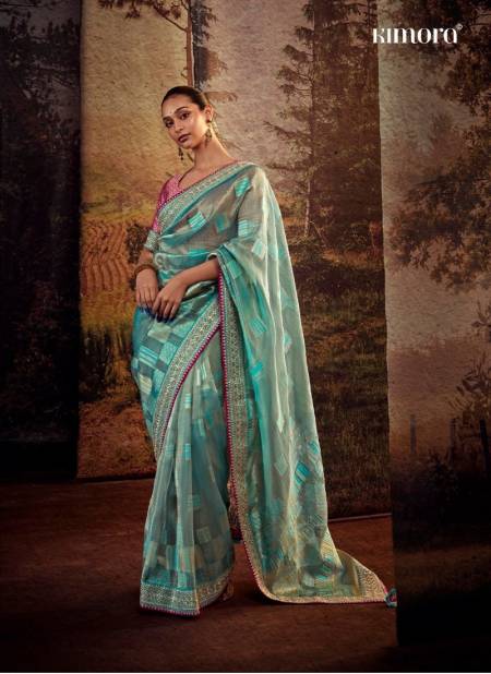 Blue Colour Kajal Vol 13 By Kimora Designer Saree Catalog 5268