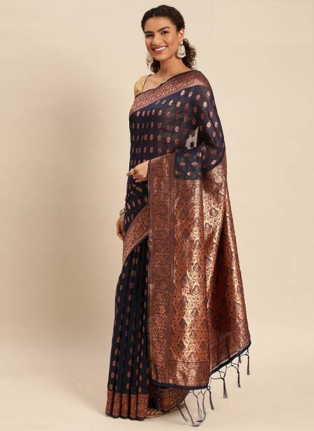 Blue Colour Kamya By Fashion Lab 1006 To 1011 Cotton Saree Catalog 1006