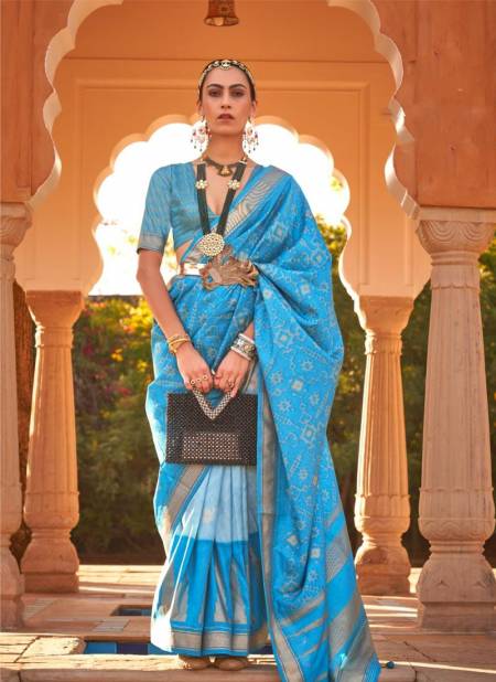 Blue Colour Kanyadan By Rewaa Silk Sarees Catalog 752